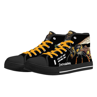 Blk Insct Famili Mens High Top Canvas Shoes - Customized Tongue