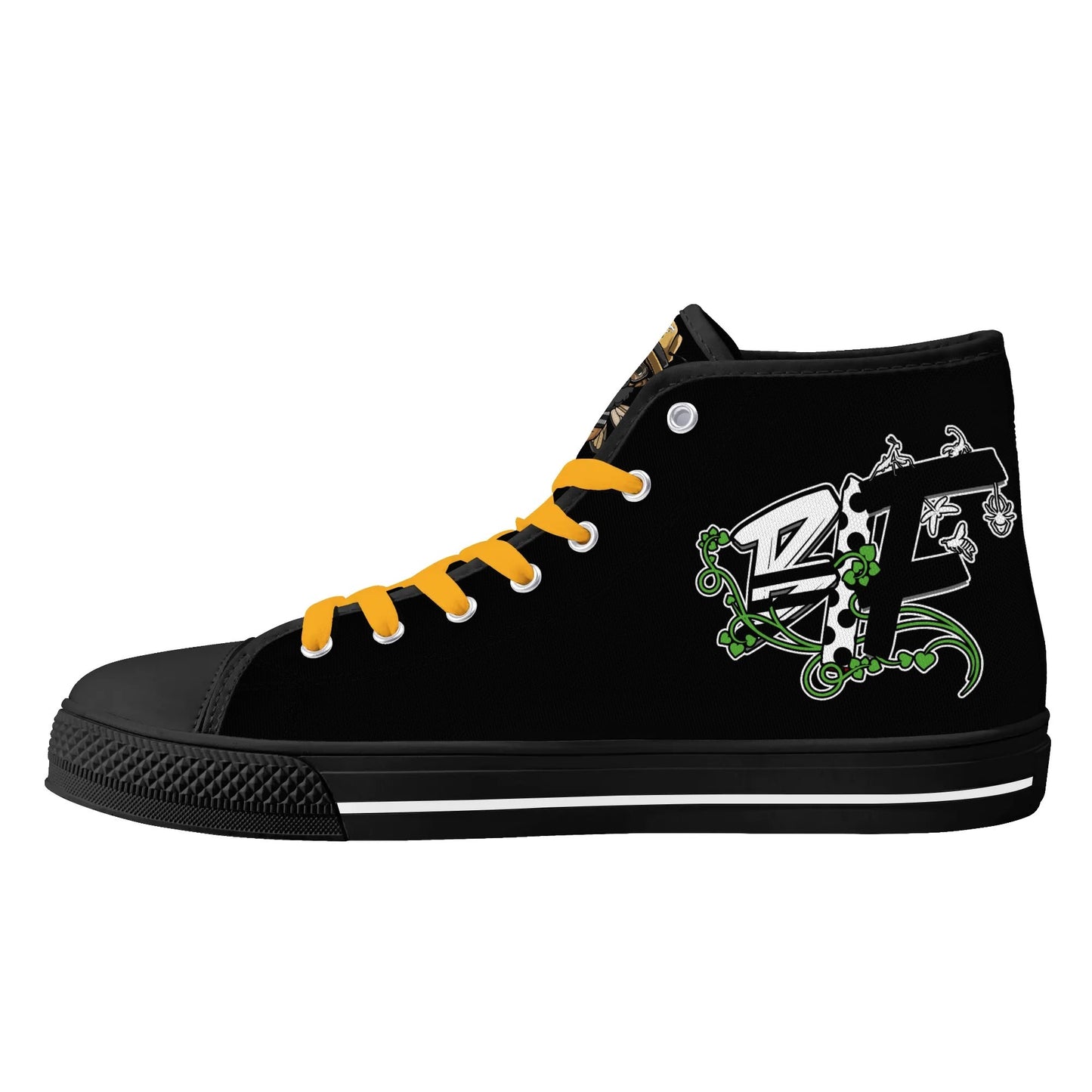 Blk Insct Famili Mens High Top Canvas Shoes - Customized Tongue