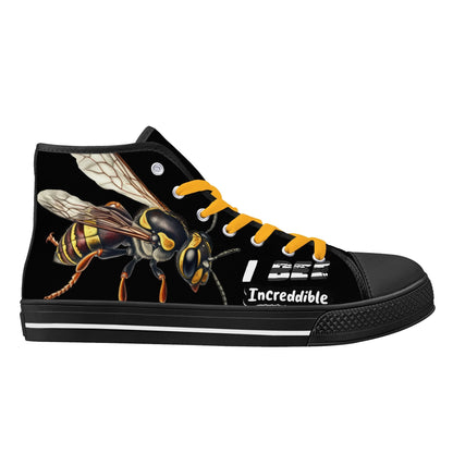 Blk Insct Famili Mens High Top Canvas Shoes - Customized Tongue