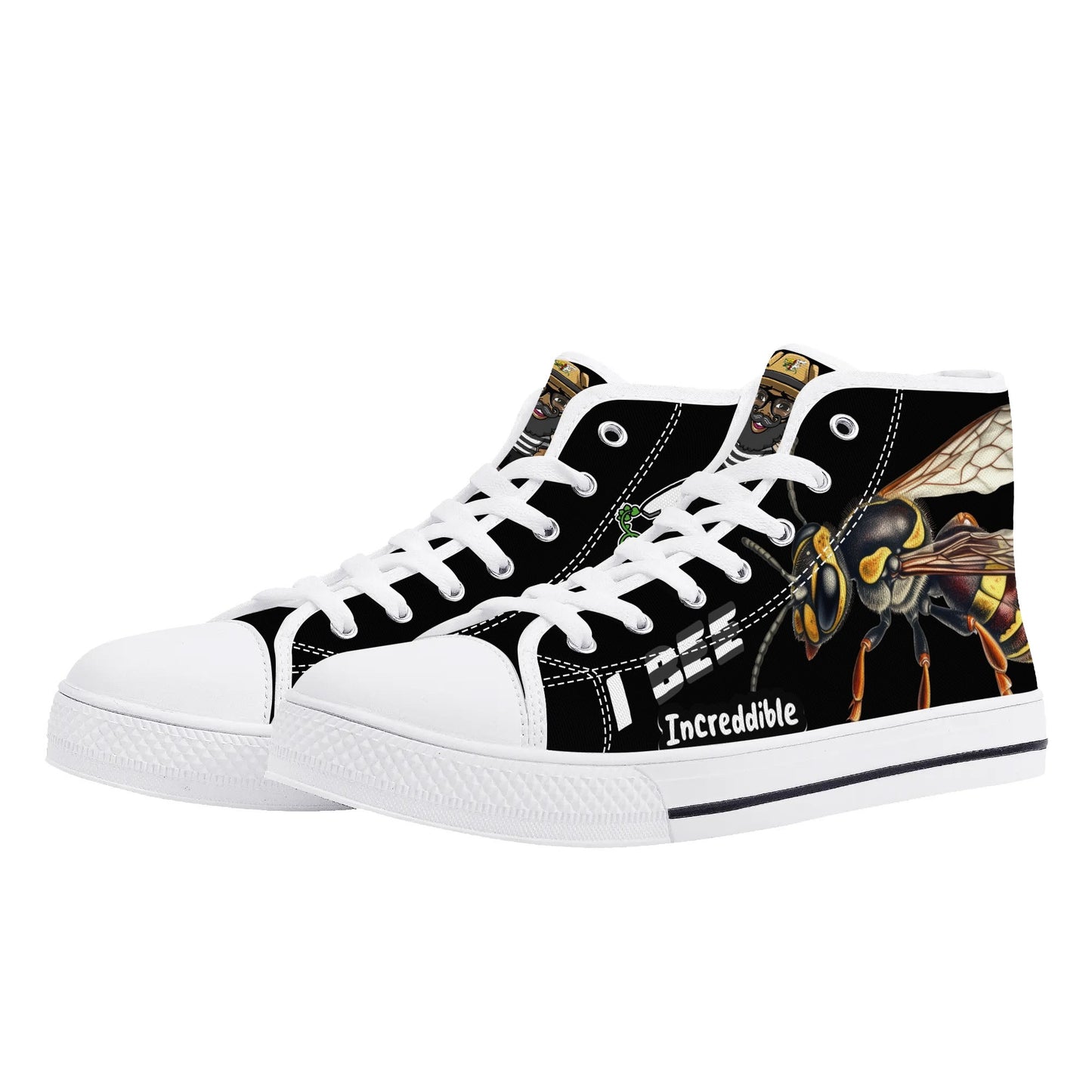 Blk Insct Famili Mens High Top Canvas Shoes - Customized Tongue