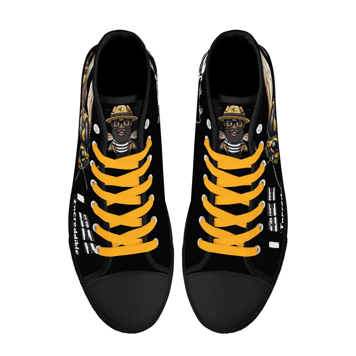 Blk Insct Famili Mens High Top Canvas Shoes - Customized Tongue