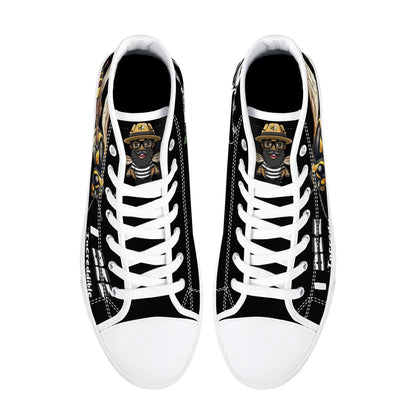 Blk Insct Famili Mens High Top Canvas Shoes - Customized Tongue