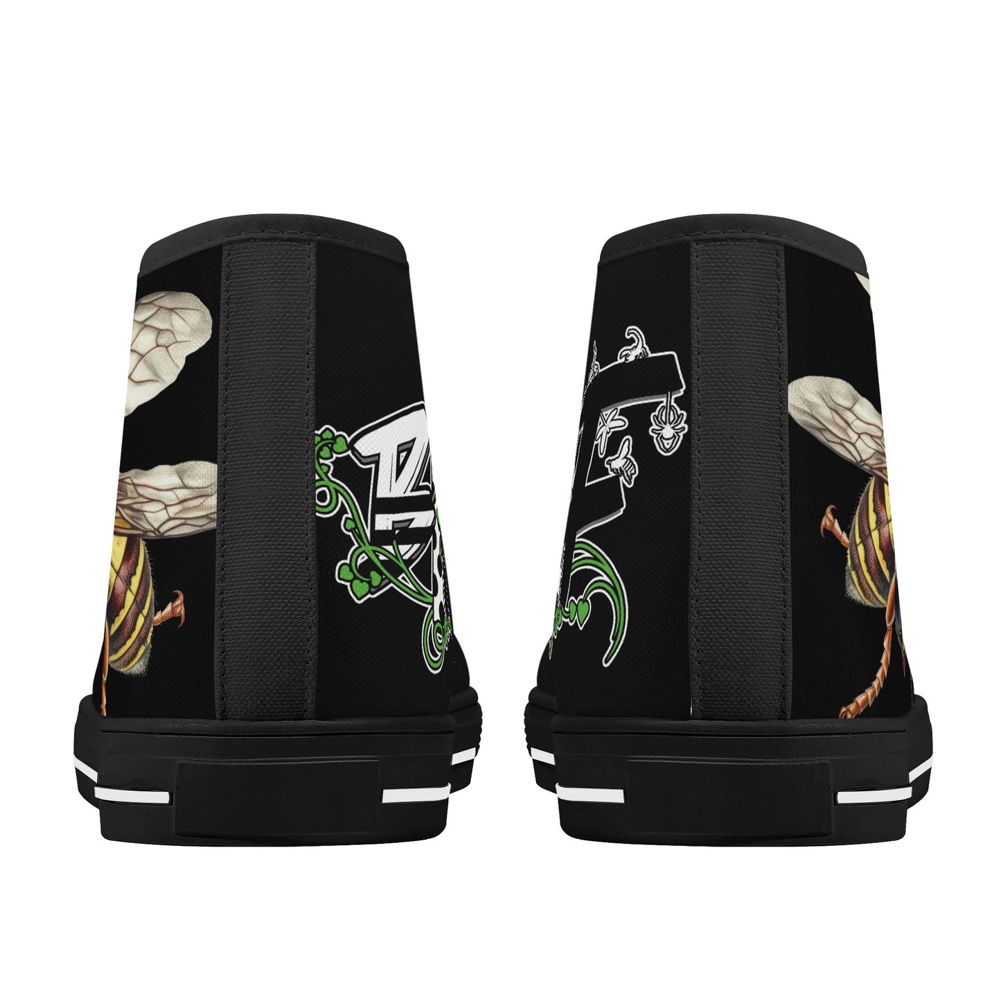 Blk Insct Famili Mens High Top Canvas Shoes - Customized Tongue