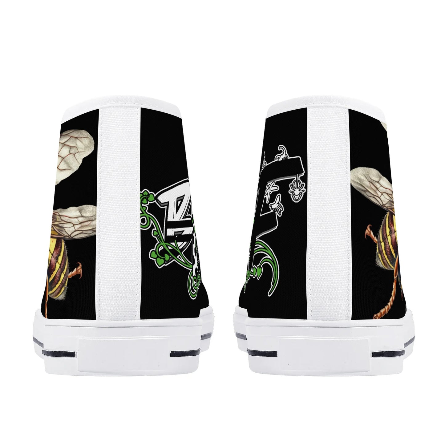 Blk Insct Famili Mens High Top Canvas Shoes - Customized Tongue