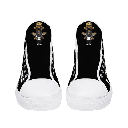 Blk Insct Famili Mens High Top Canvas Shoes - Customized Tongue