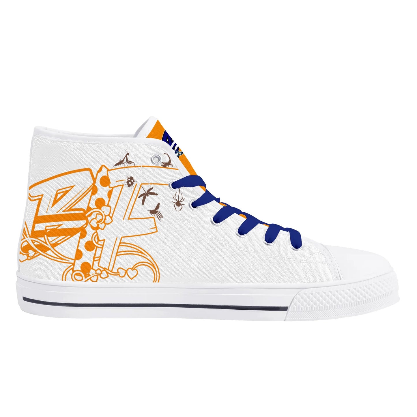 Blk Insct Famili Mens High Top Canvas Shoes - Customized Tongue