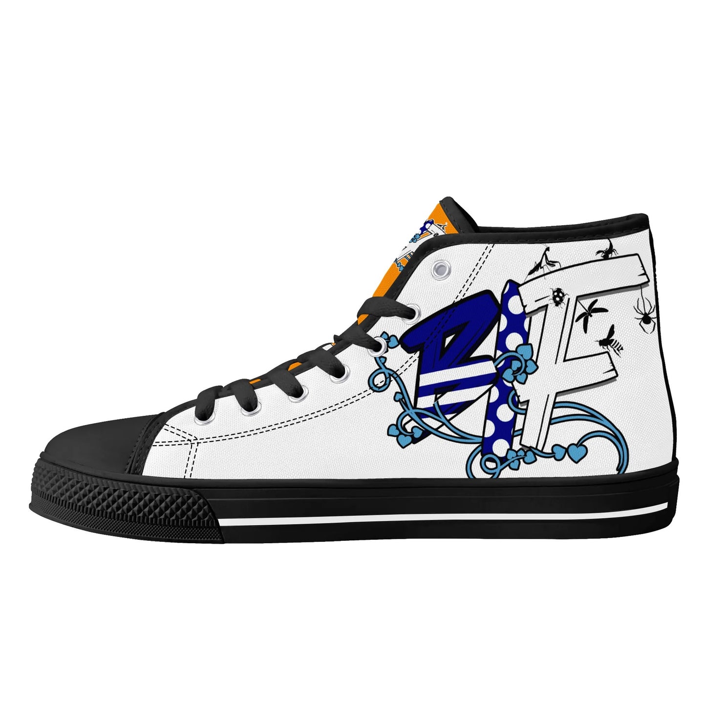 Blk Insct Famili Mens High Top Canvas Shoes - Customized Tongue