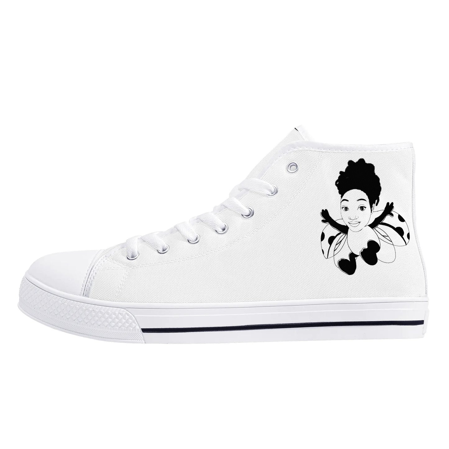 Womens High Top Canvas Shoes - Customized Tongue