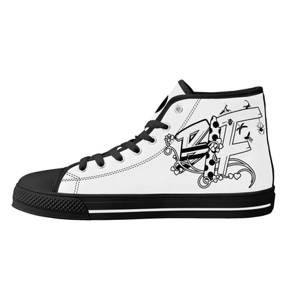 Womens High Top Canvas Shoes - Customized Tongue