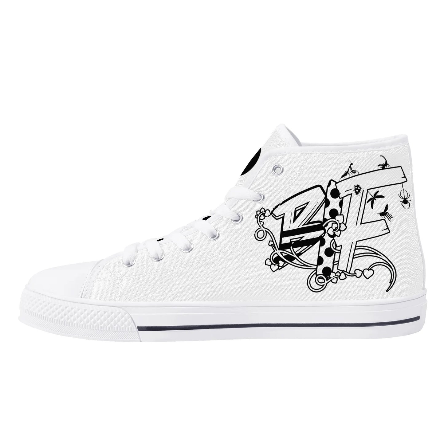 Womens High Top Canvas Shoes - Customized Tongue