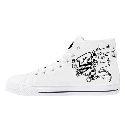 Womens High Top Canvas Shoes - Customized Tongue