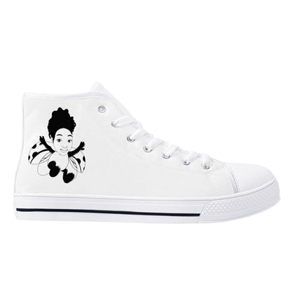 Womens High Top Canvas Shoes - Customized Tongue