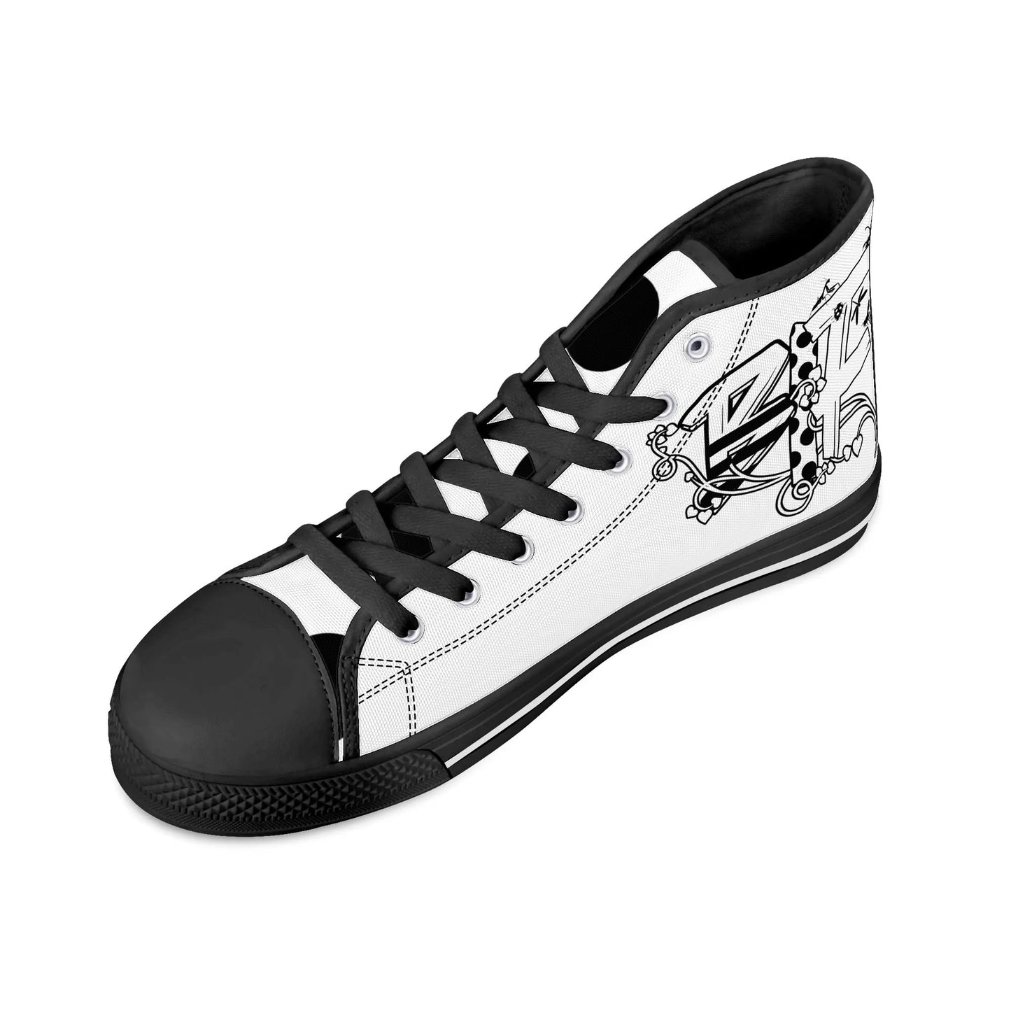 Womens High Top Canvas Shoes - Customized Tongue