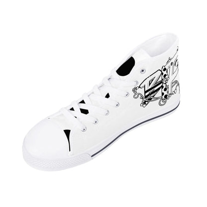 Womens High Top Canvas Shoes - Customized Tongue