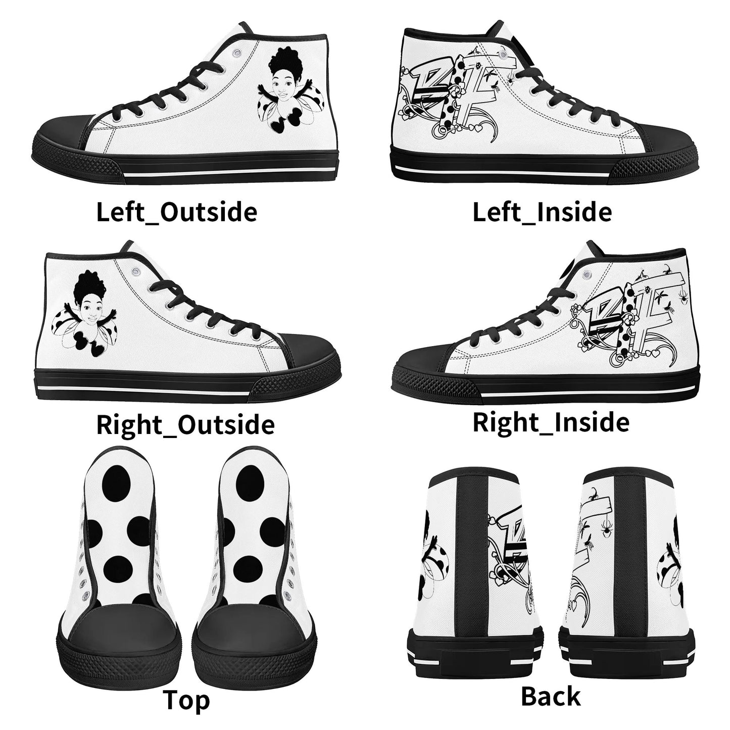 Womens High Top Canvas Shoes - Customized Tongue