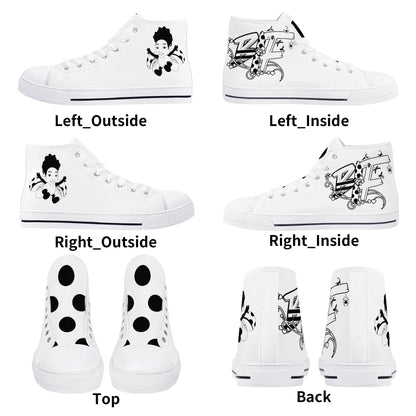 Womens High Top Canvas Shoes - Customized Tongue