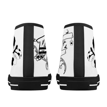 Womens High Top Canvas Shoes - Customized Tongue