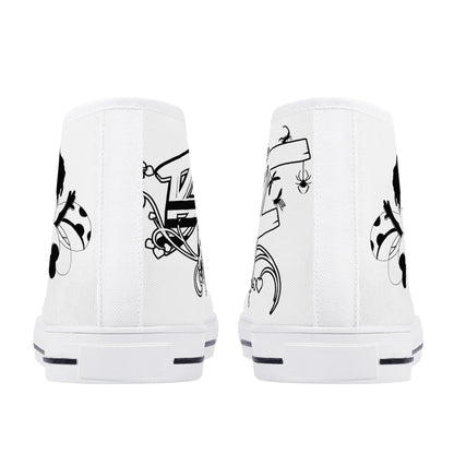 Womens High Top Canvas Shoes - Customized Tongue