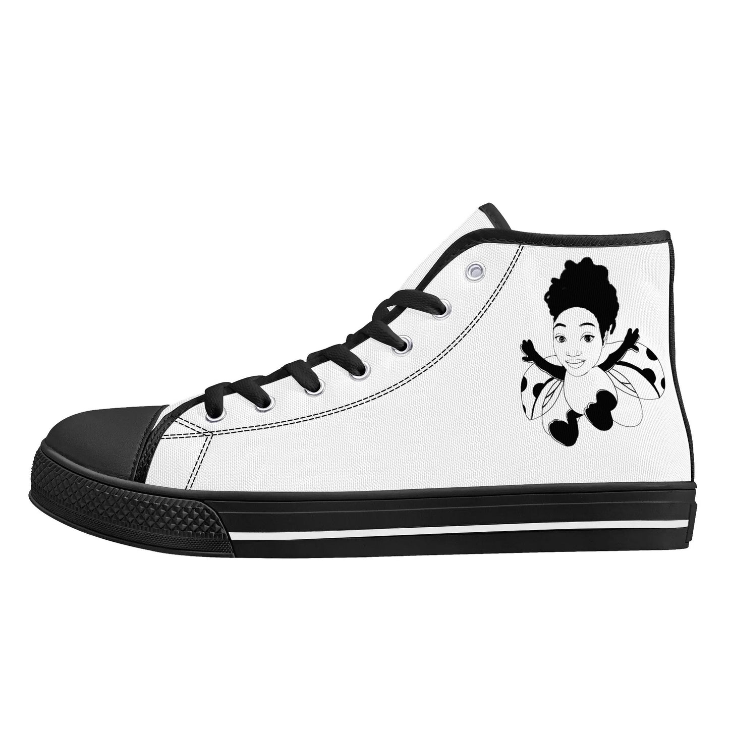 Womens High Top Canvas Shoes - Customized Tongue