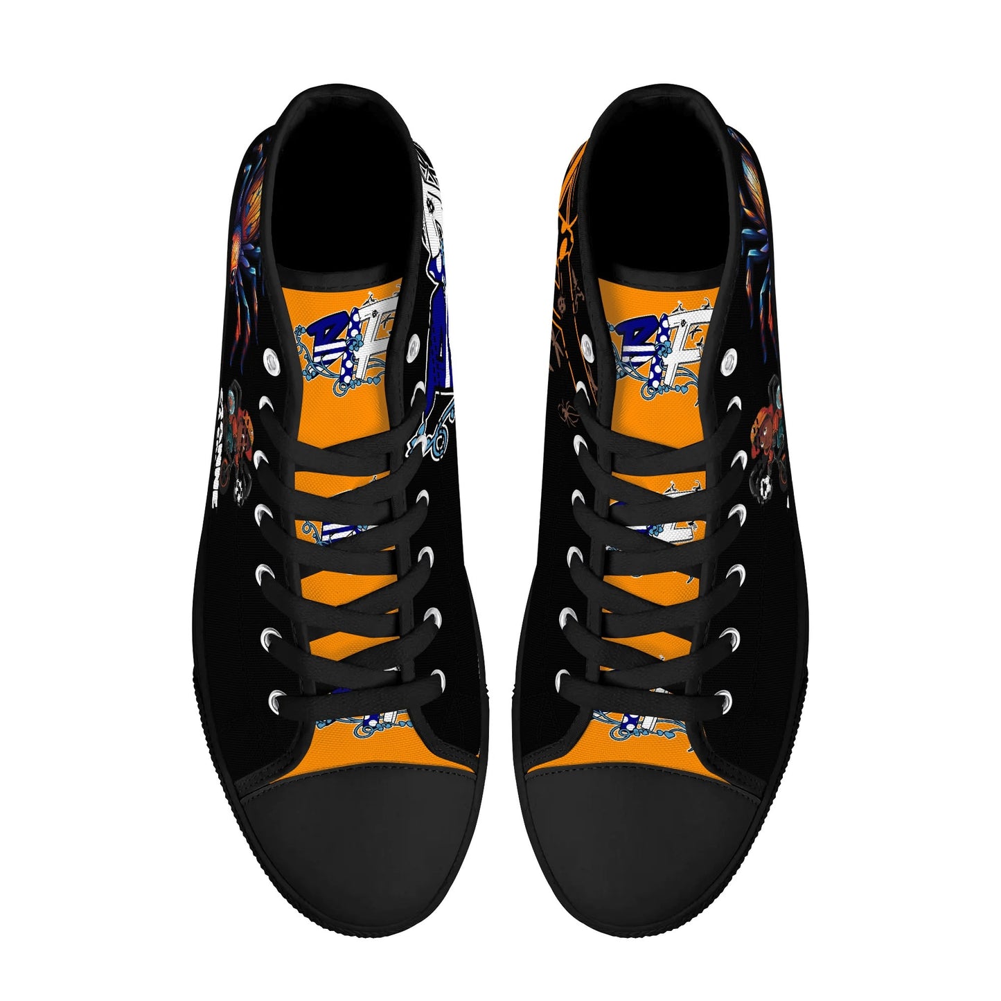 Blk Insct Famili Mens High Top Canvas Shoes - Customized Tongue