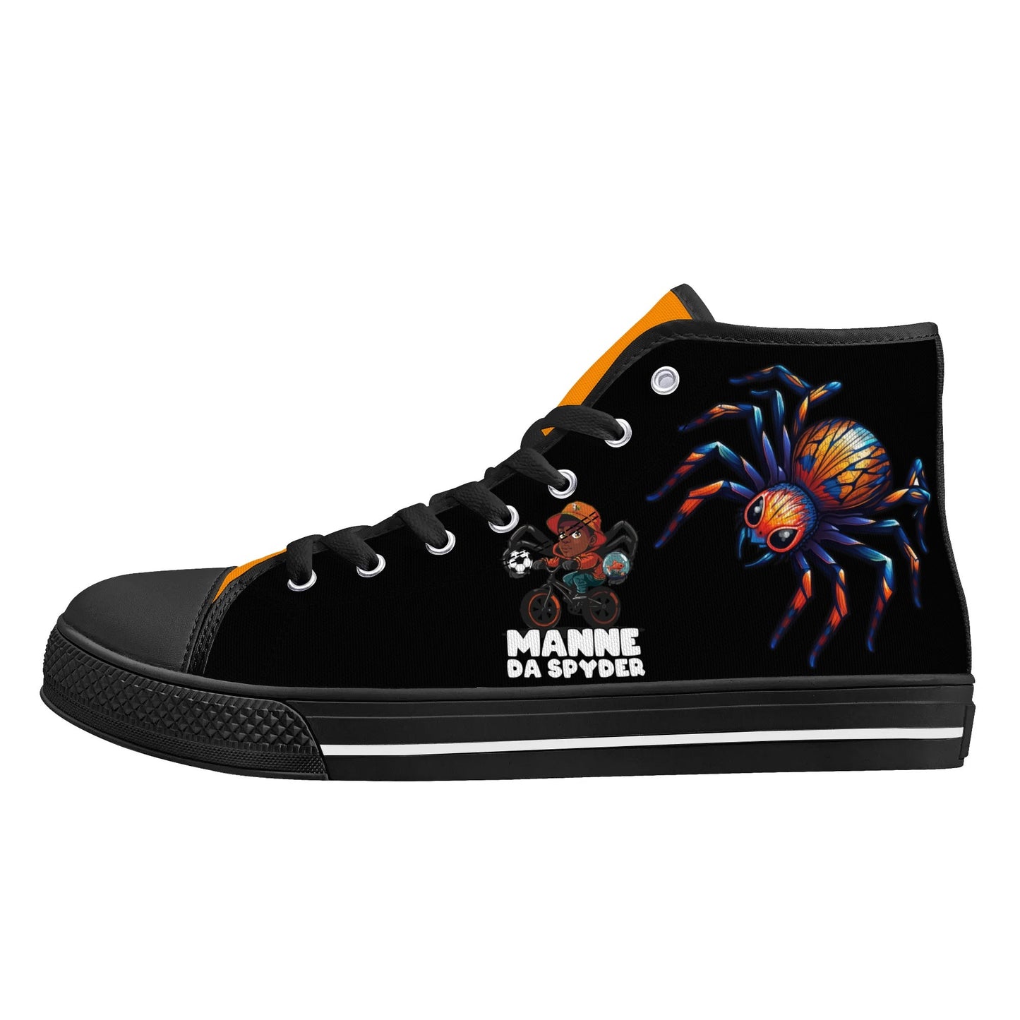 Blk Insct Famili Mens High Top Canvas Shoes - Customized Tongue