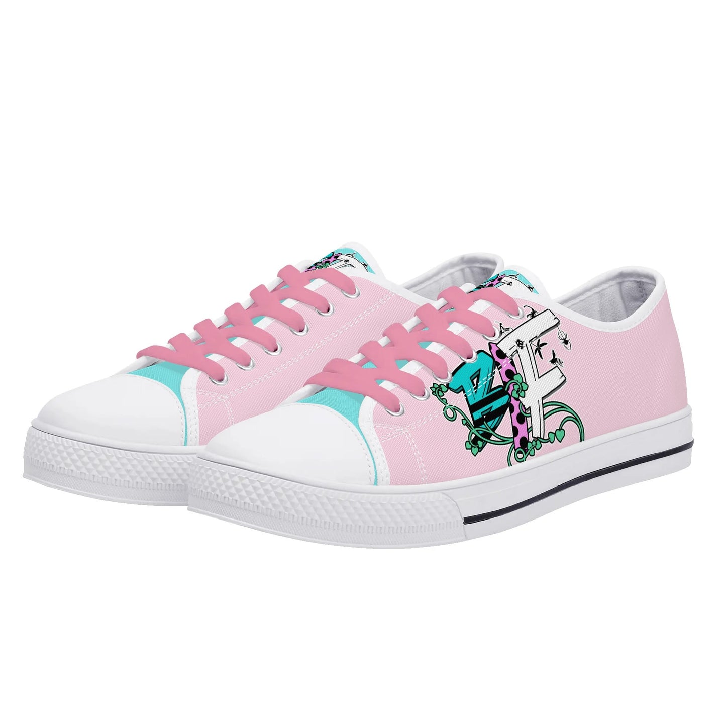 Blk Insct Famili Womens Low Top Canvas Shoes - Customized Tongue