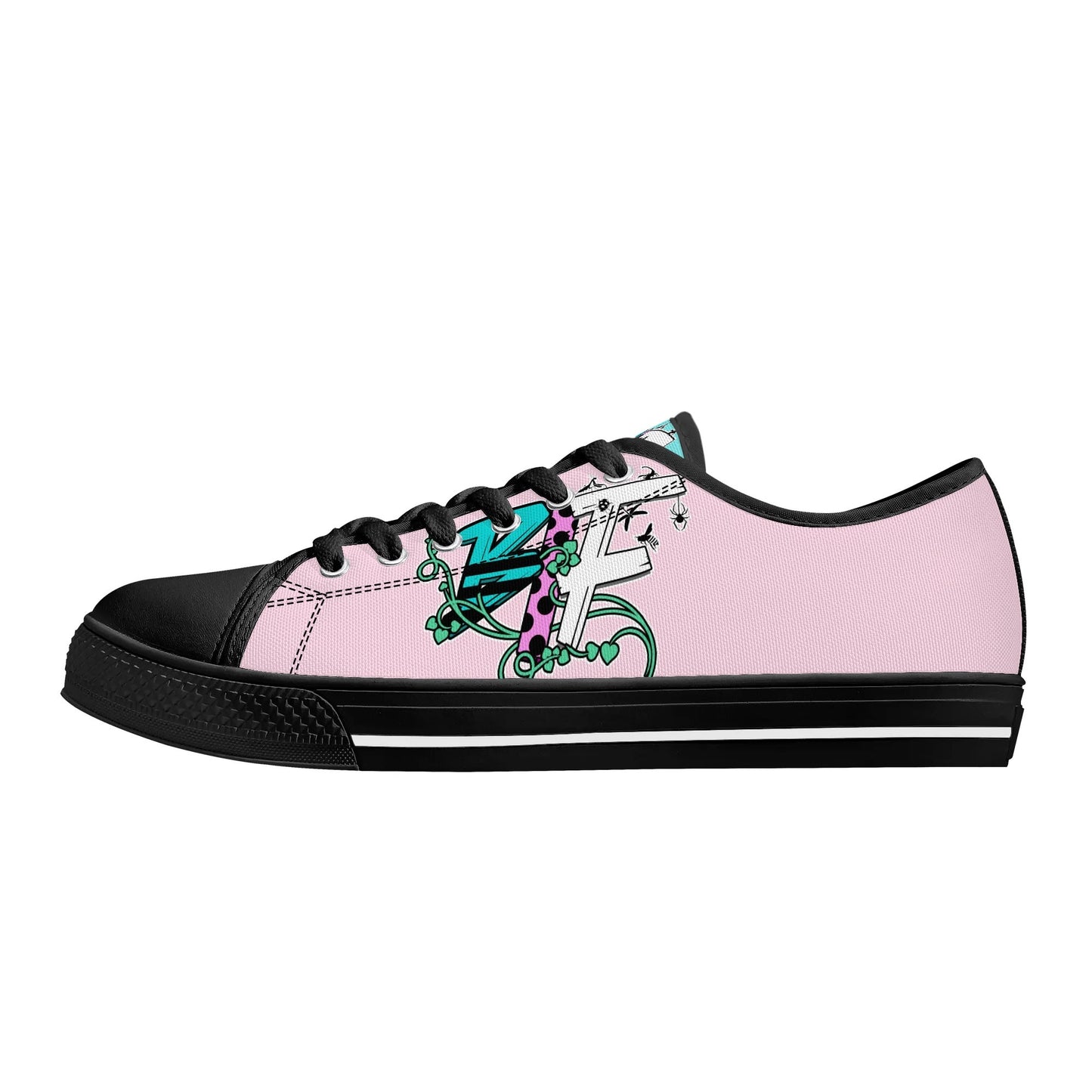 Blk Insct Famili Womens Low Top Canvas Shoes - Customized Tongue