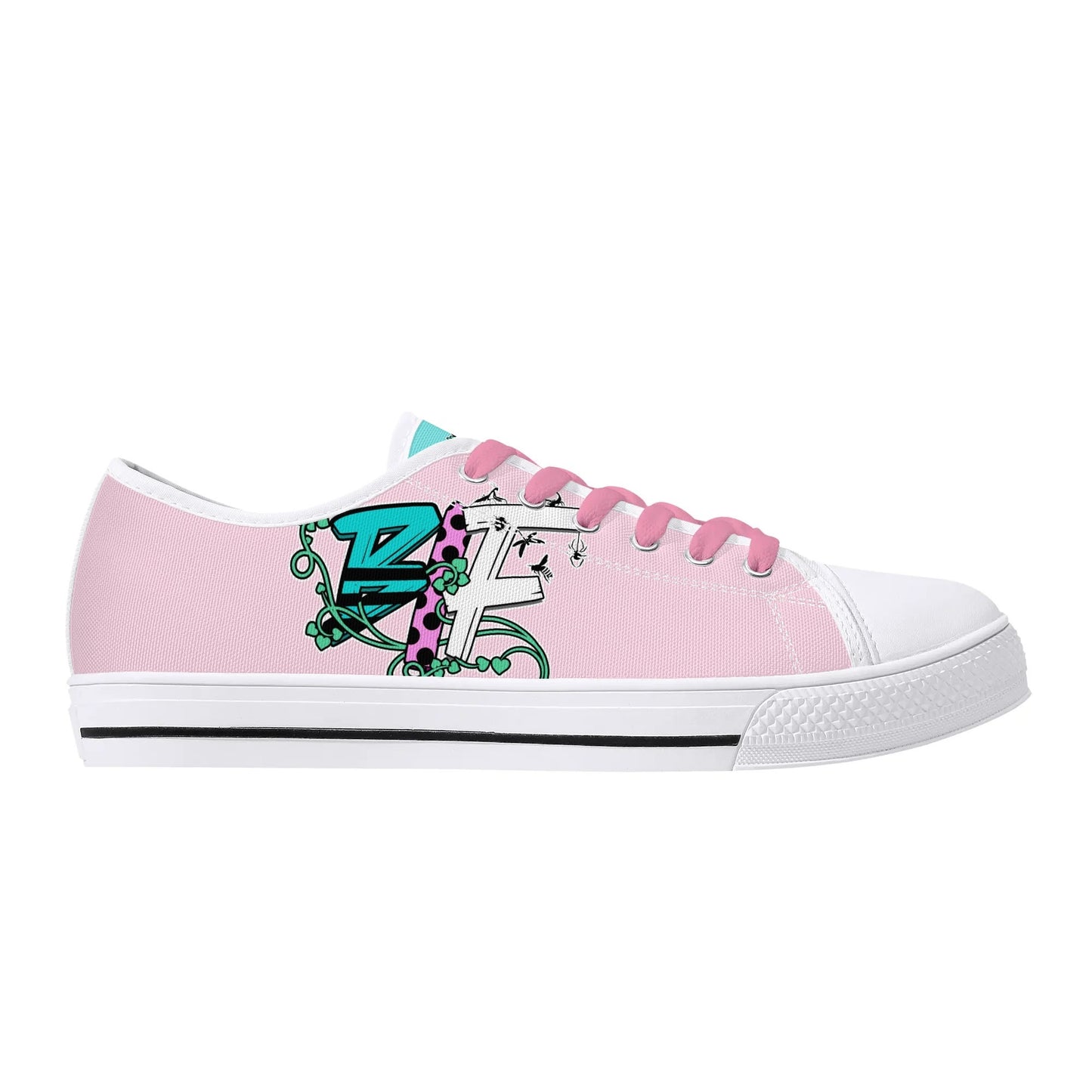 Blk Insct Famili Womens Low Top Canvas Shoes - Customized Tongue