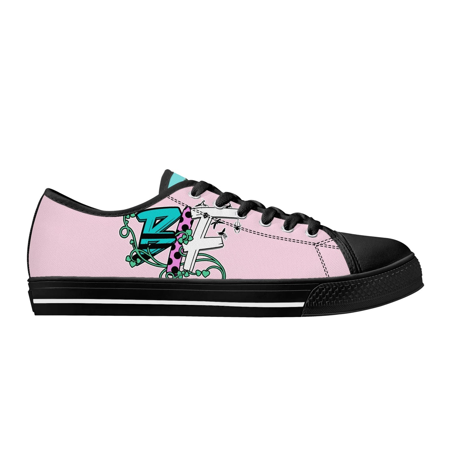 Blk Insct Famili Womens Low Top Canvas Shoes - Customized Tongue