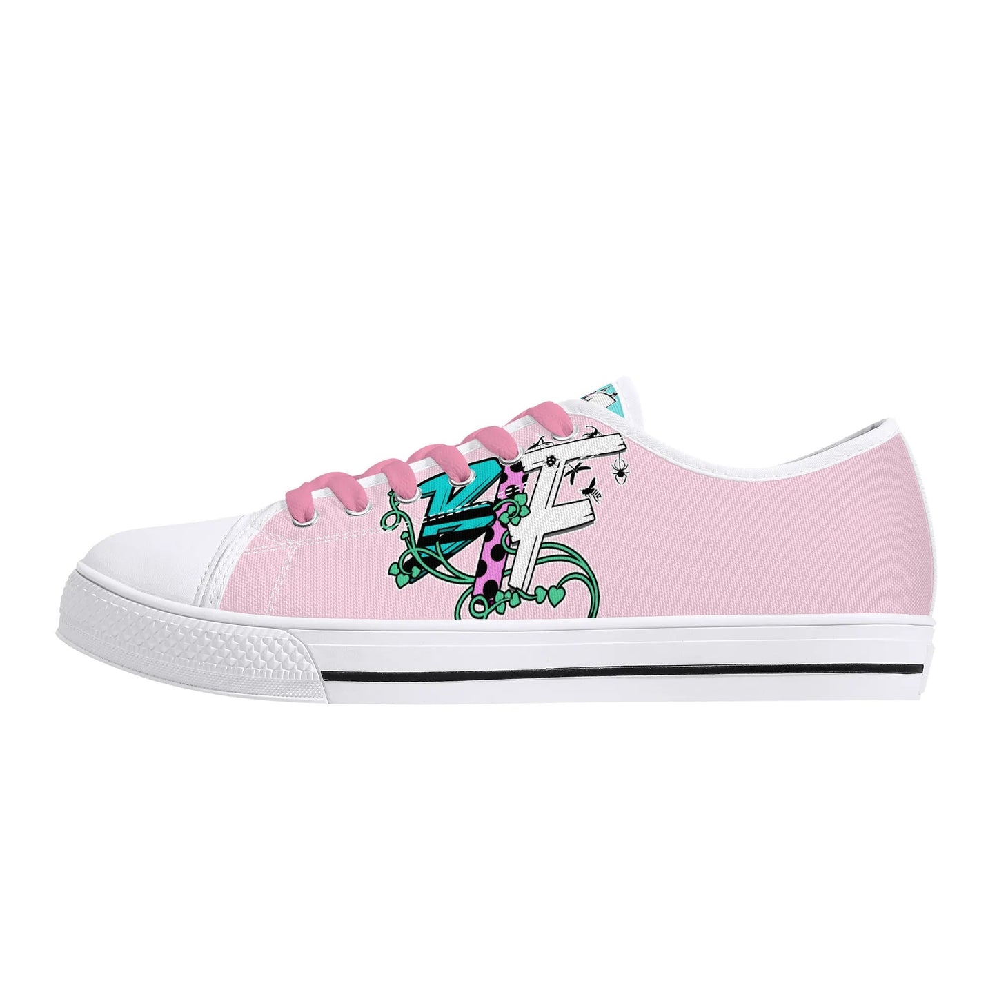 Blk Insct Famili Womens Low Top Canvas Shoes - Customized Tongue