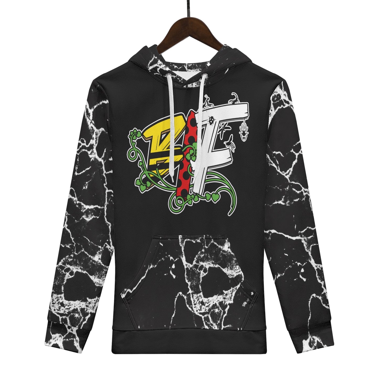 Blk Insct Famili Mens All Over Print Warm Velvets Pair Of Hoodie