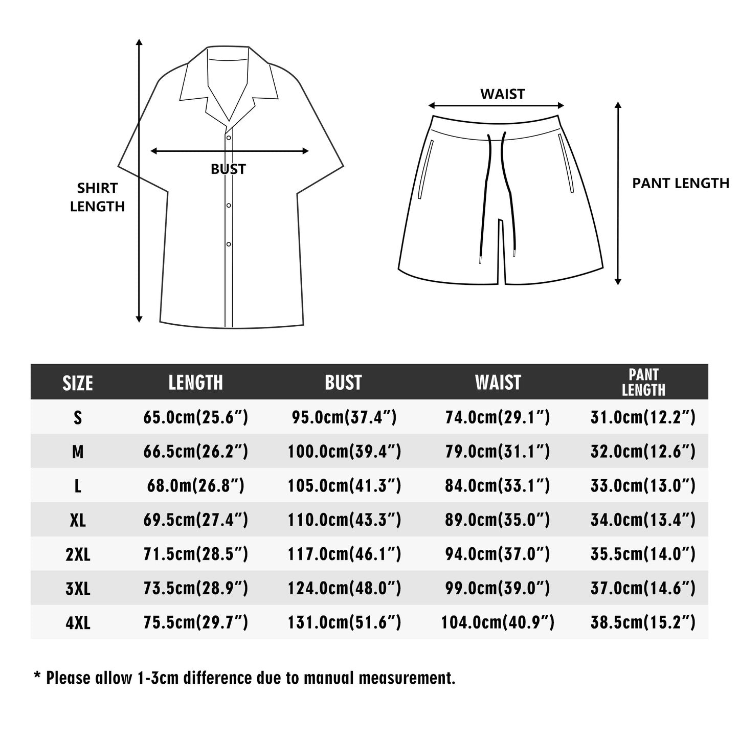 Blk Insct Famili Mens Regular Fit Hawaiian Short Sleeve Shirt and Shorts Set