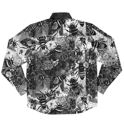 Bee Who U Be Long Sleeve Button Down Shirt - AOP