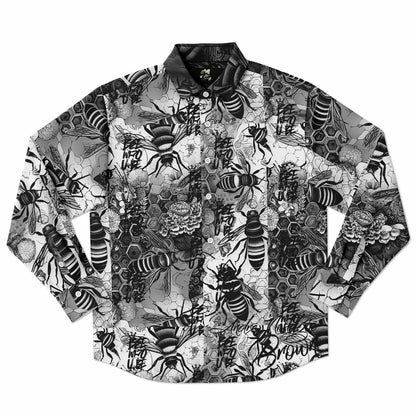 Bee Who U Be Long Sleeve Button Down Shirt - AOP