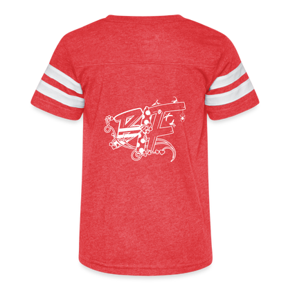 Bee Nostalgic Kid's Football Tee - vintage red/white