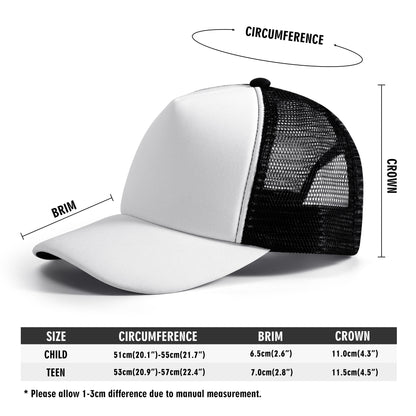 BIF Kids Front Printing Mesh Baseball Caps